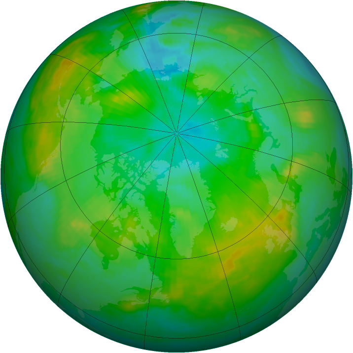 Arctic ozone map for 29 July 1988
